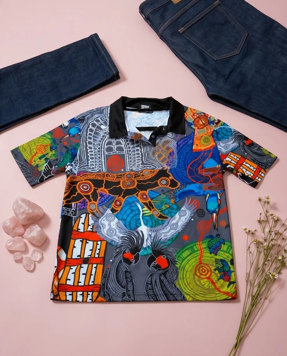 Vibrant Bwtribal Print Polo Shirt size 18 — photo 5