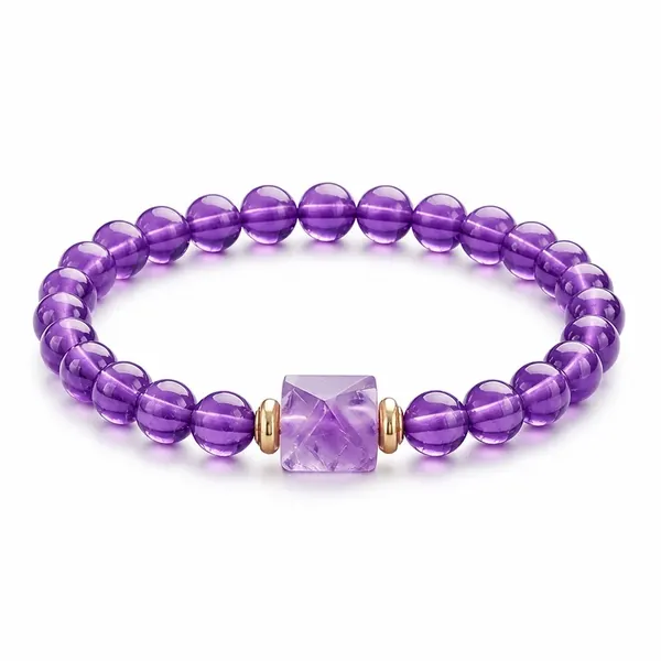 Elegant Amethyst Beaded Bracelet