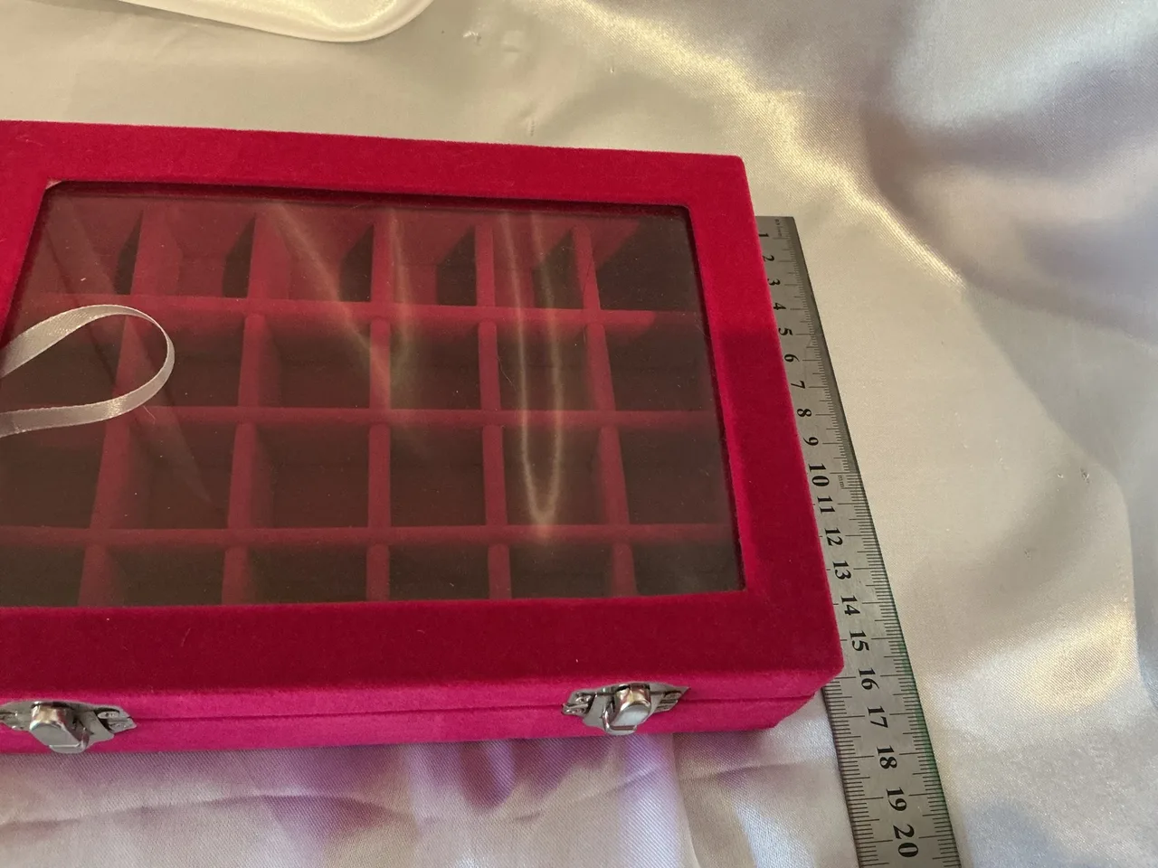 deep pink velvet jewelry box – photo 3