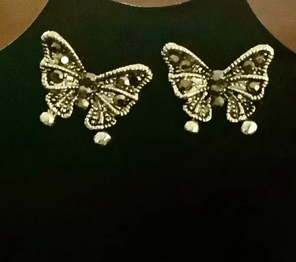 Vintage Marcasite Butterfly Earrings