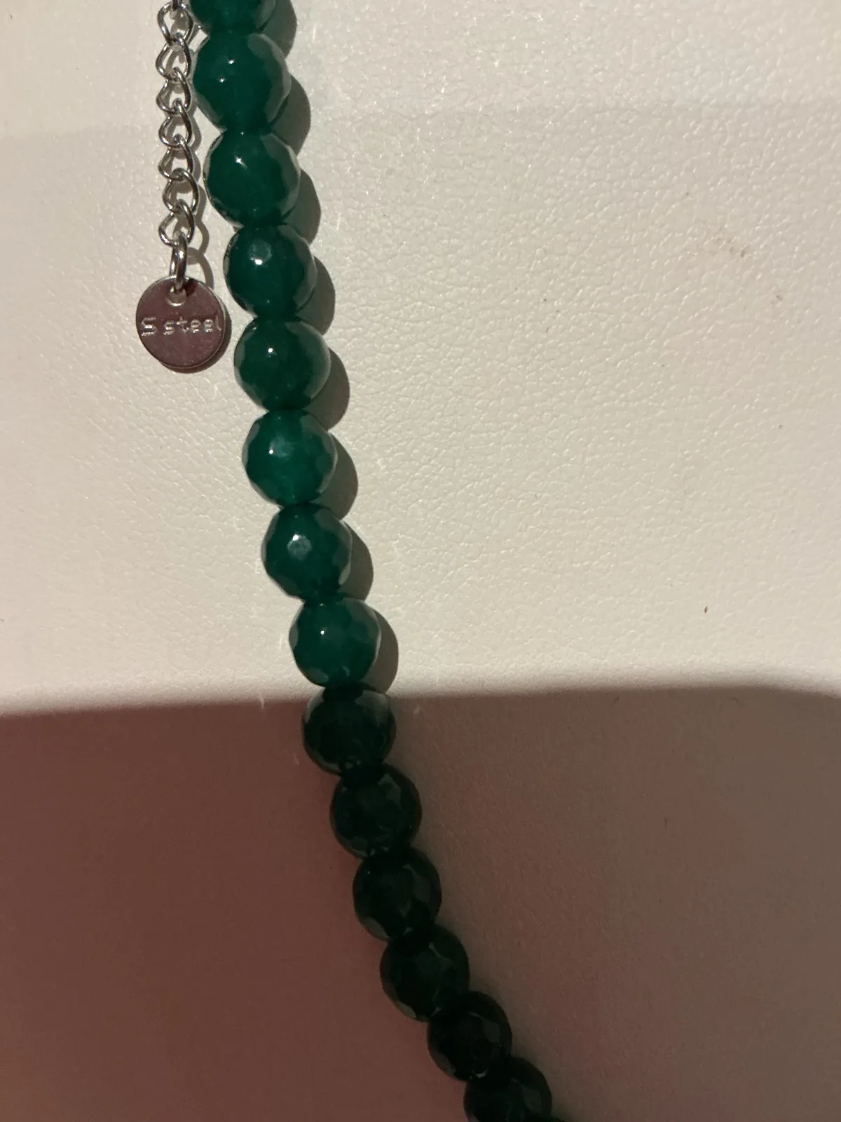 Elegant Emerald and Stainless Steel Necklace — photo 4