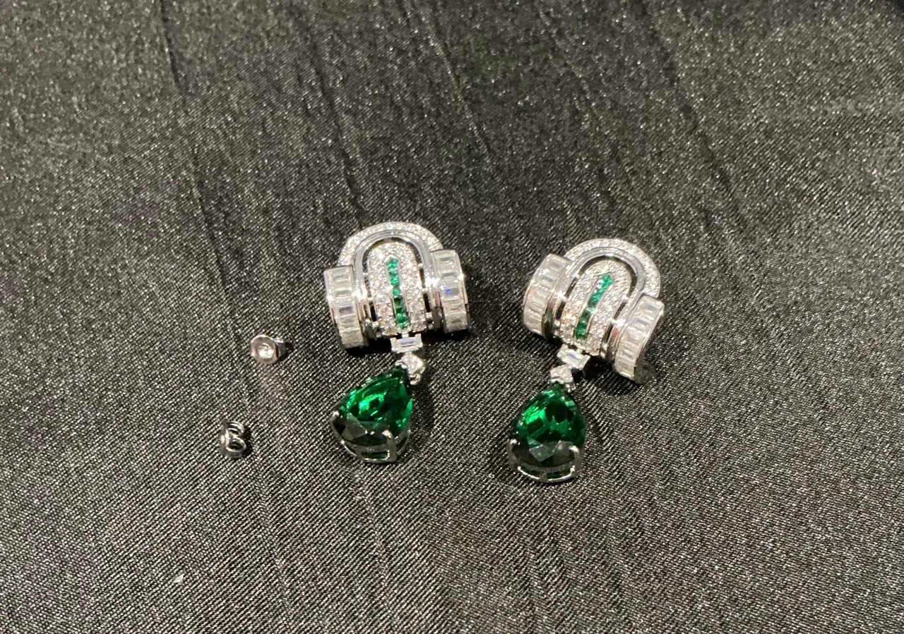 vintage art deco style earrings – photo 2