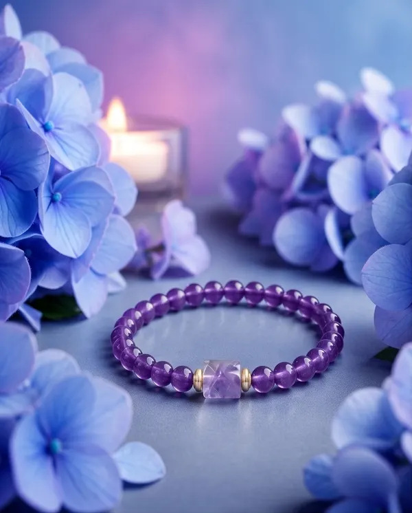 Elegant Amethyst Beaded Bracelet