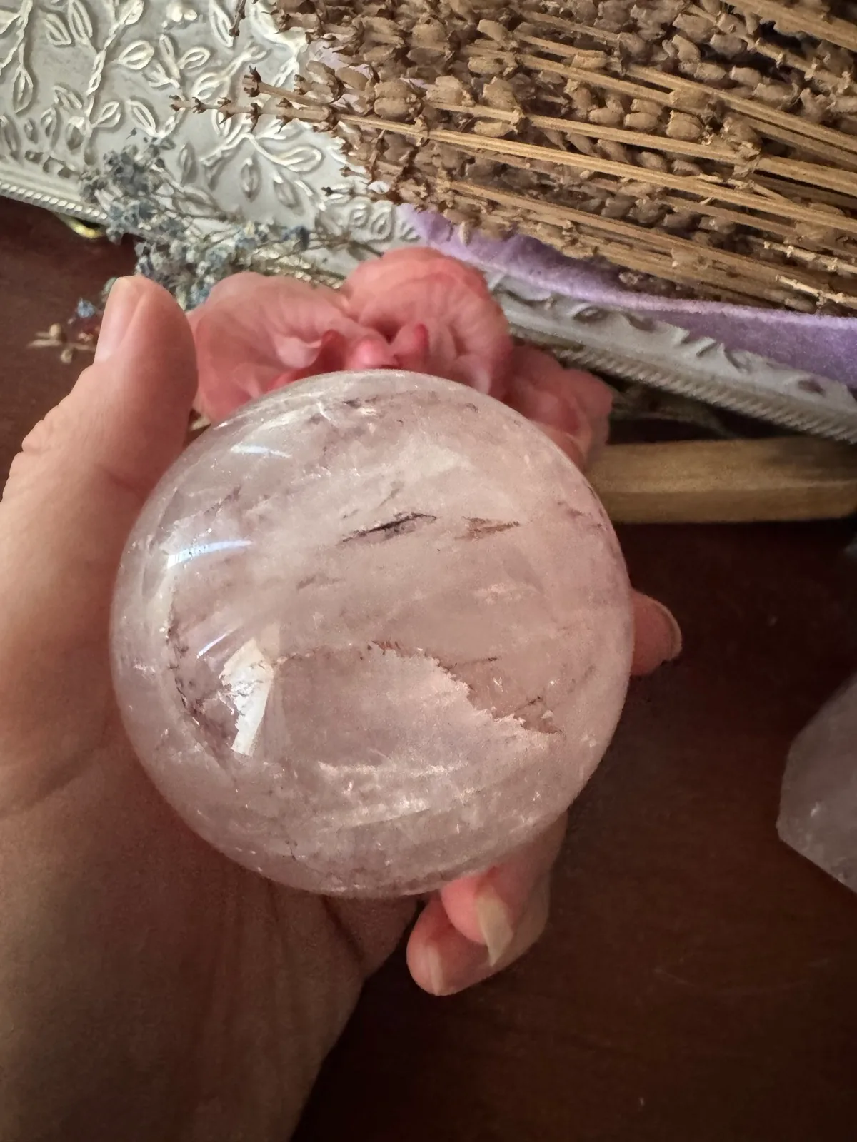 Rose Quartz Large Crystal Sphere – photo 9