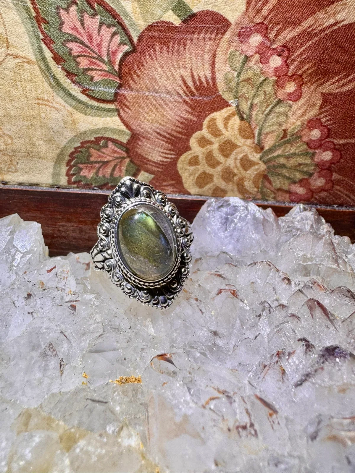 Labradorite Hand cast, cut stone Sterling silver ring — photo 12