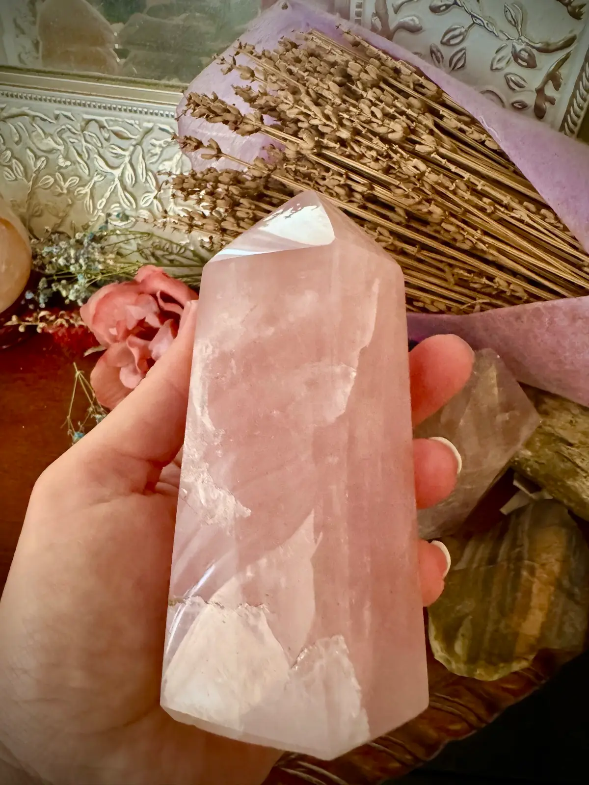 Rose Quartz Crystal Tower chunky Large – photo 5