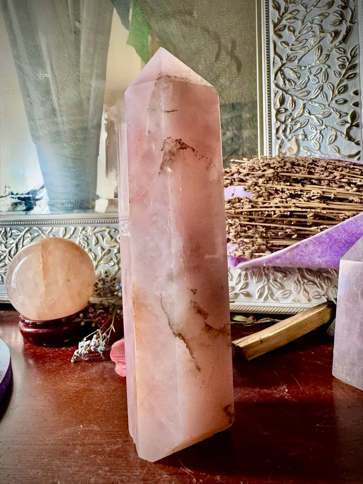 Rose Quartz Crystal Large Chunky tall tower – photo 5