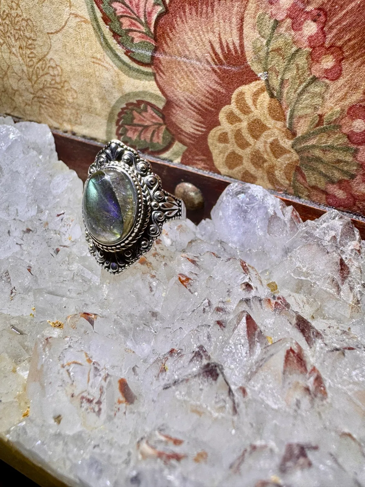 Labradorite Hand cast, cut stone Sterling silver ring — photo 9