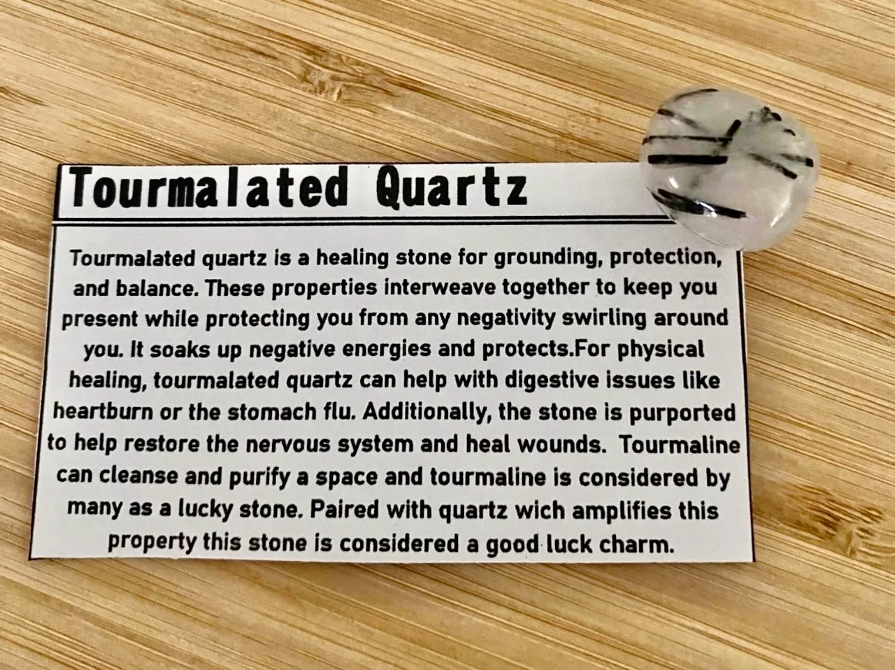 Tourmalted Crystal Quartz Tumble-stone — photo 11
