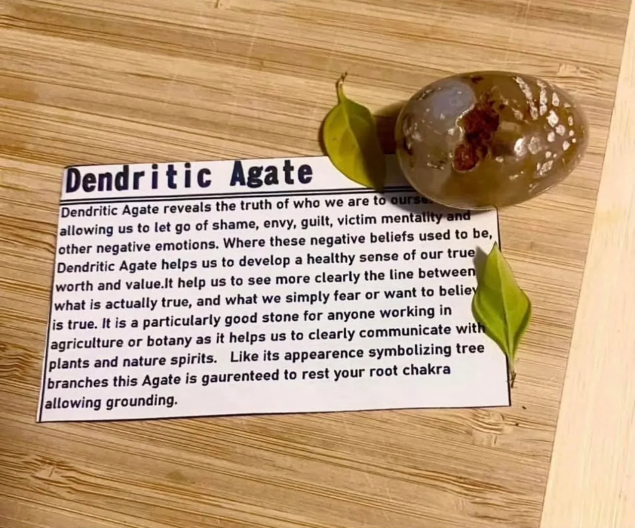 Dendritic Agate Tumble-stone x 1 — photo 8