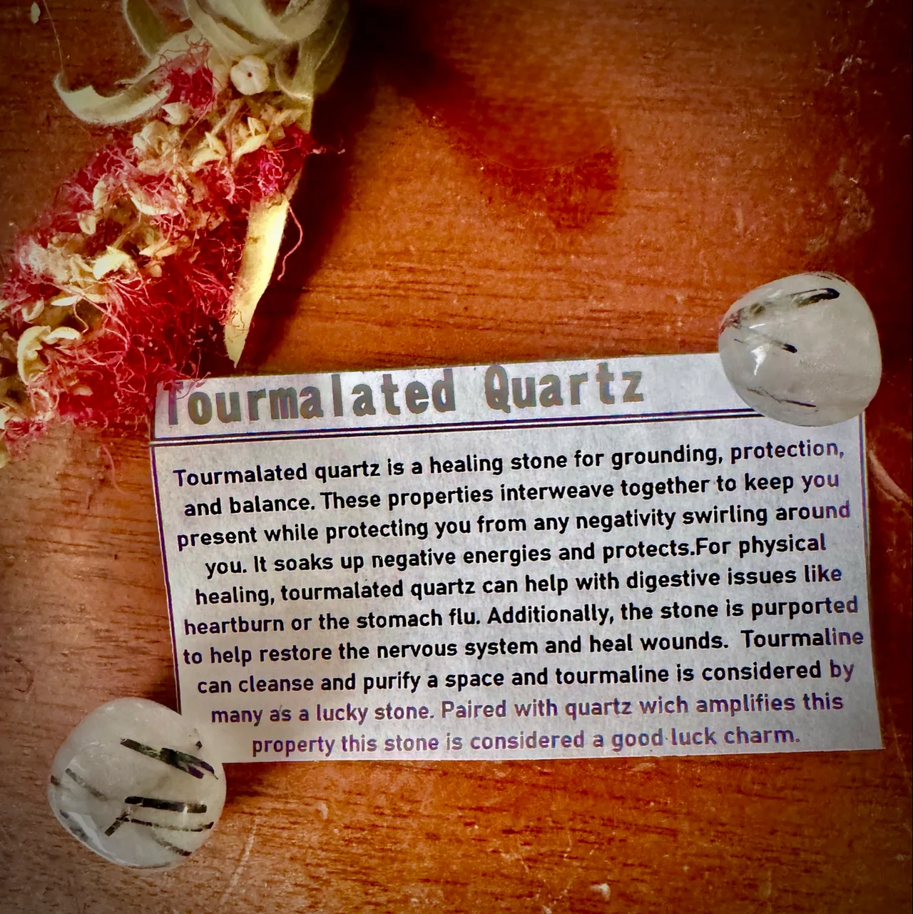 Tourmalted Crystal Quartz Tumble-stone — photo 3