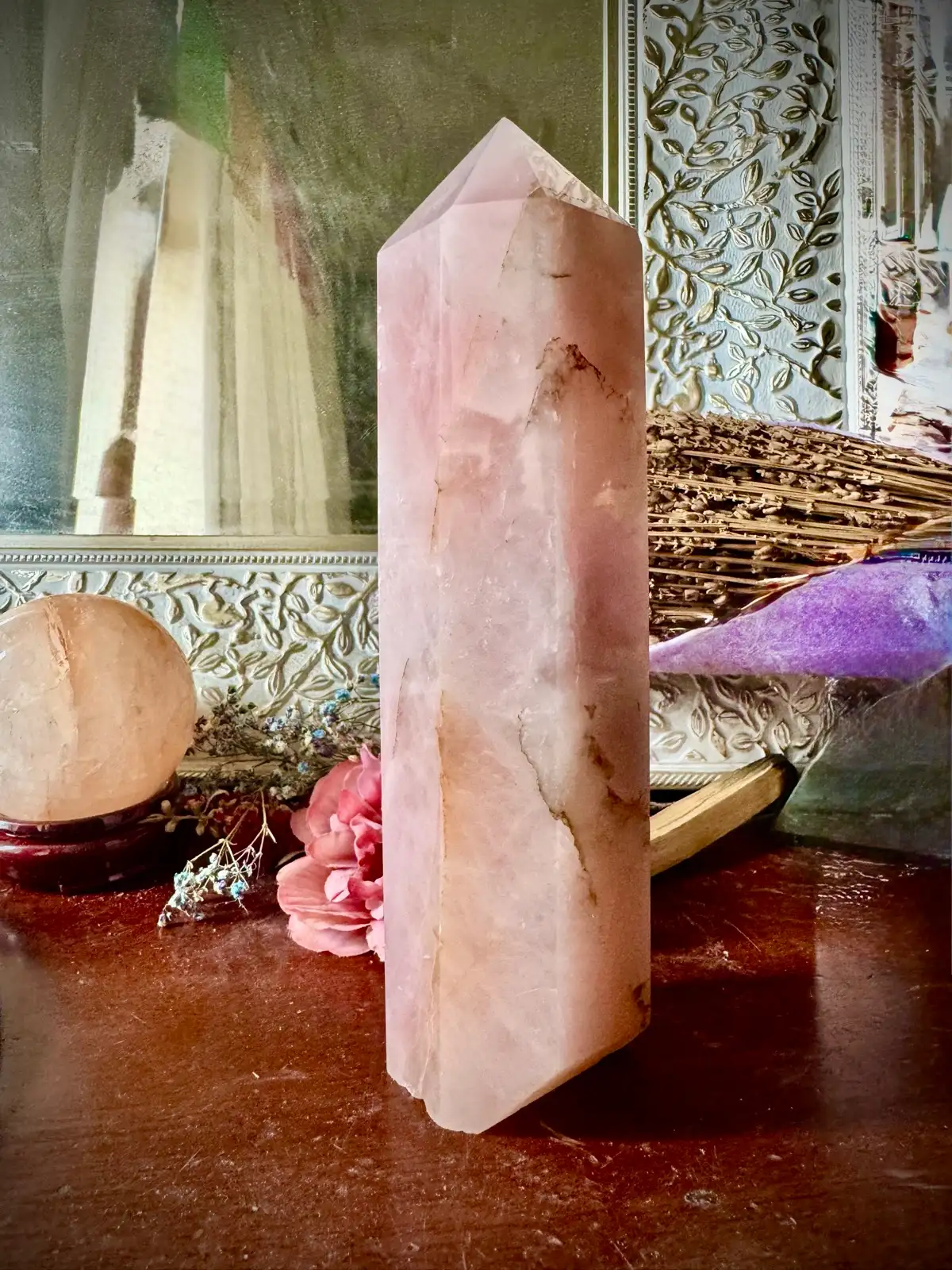 Rose Quartz Crystal Large Chunky tall tower – photo 4