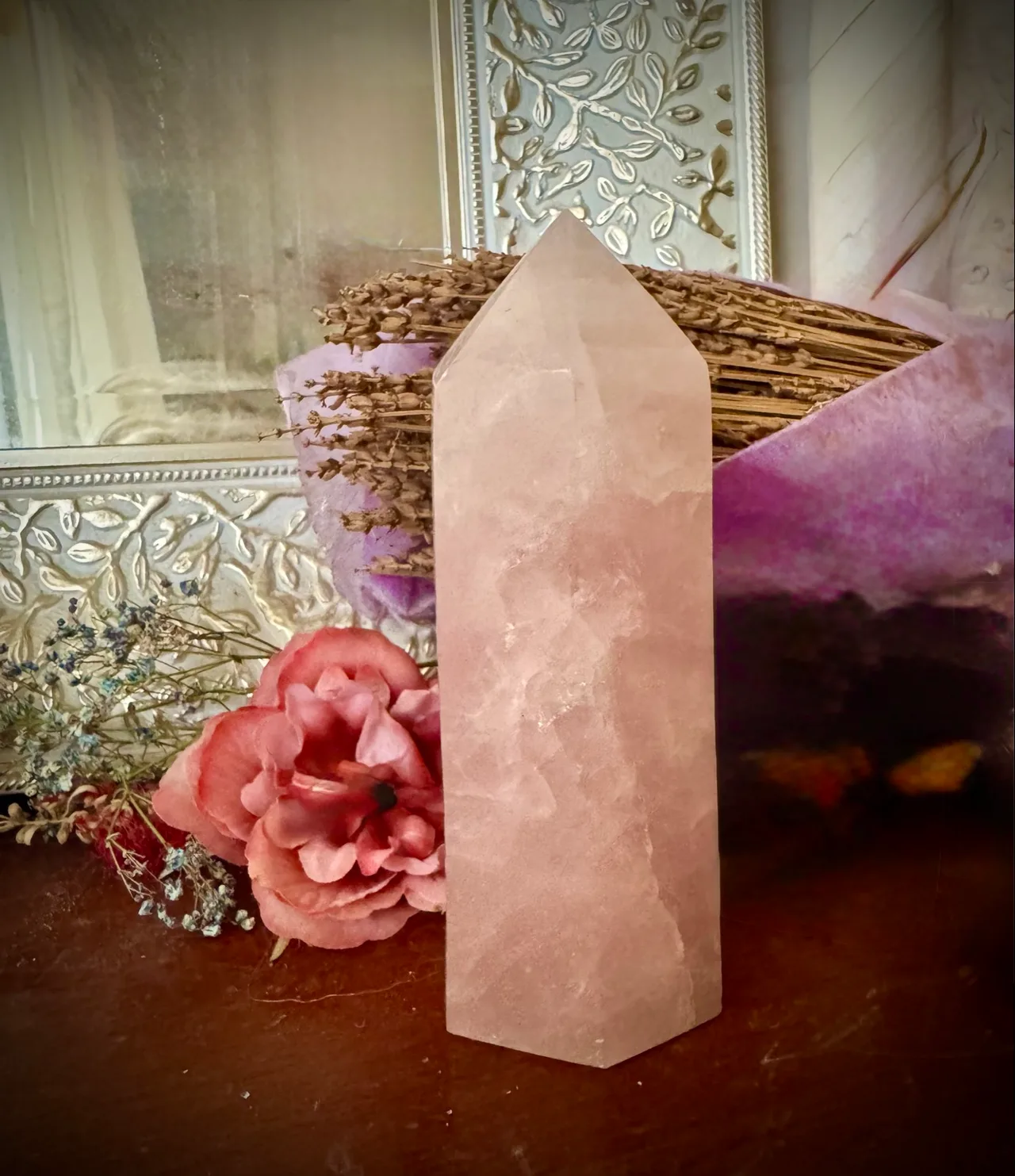 Large Rose Quartz Crystal Chunky Tower – photo 6