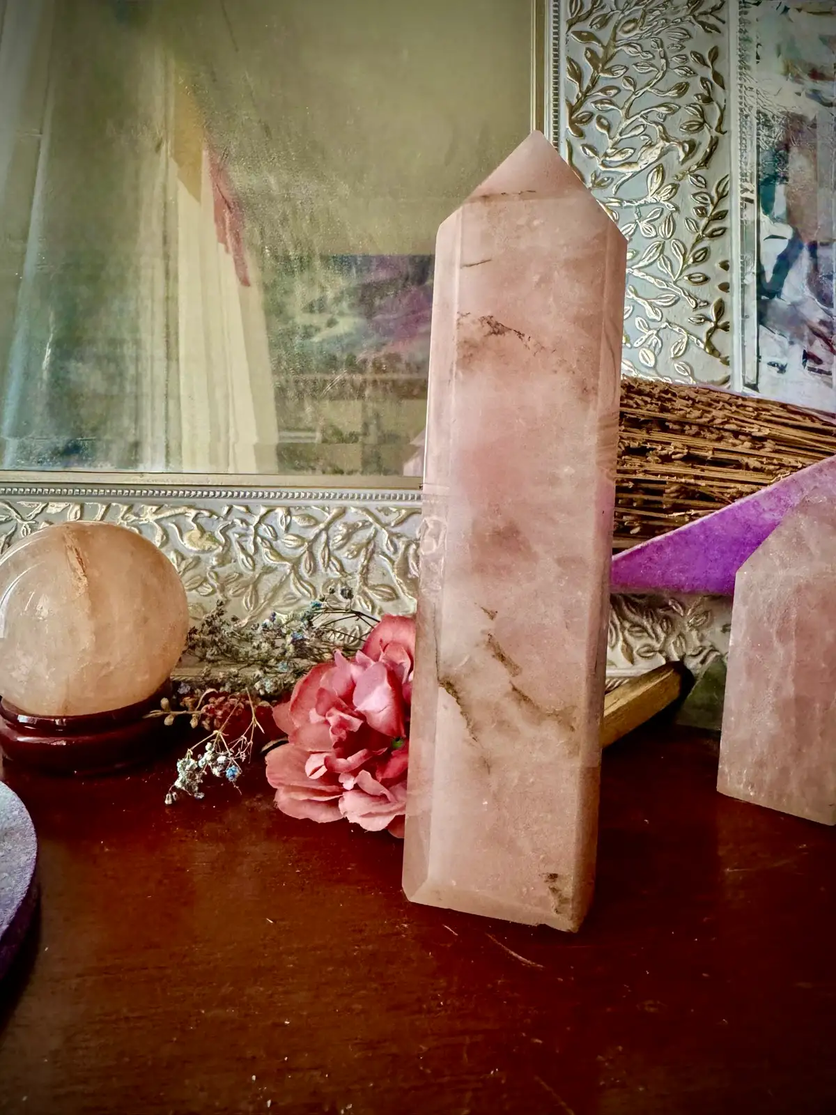 Rose Quartz Crystal Large Chunky tall tower – photo 3