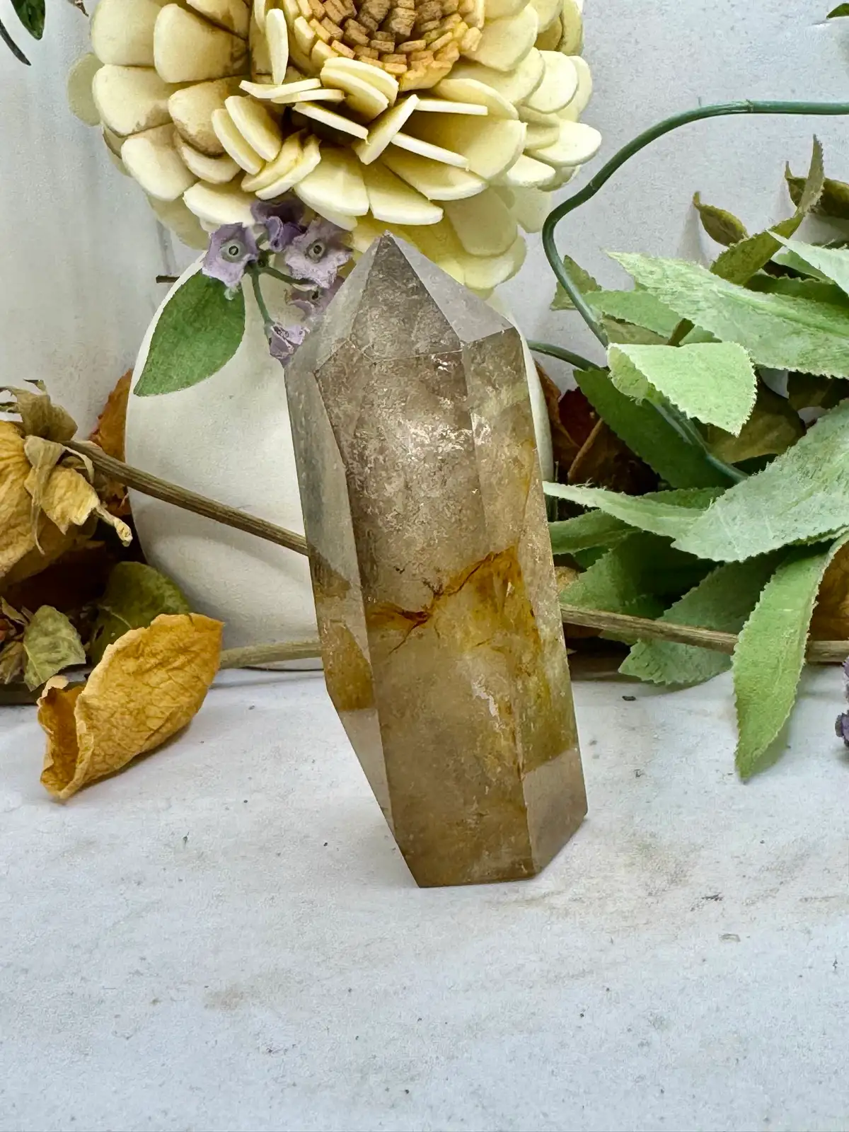 Smokey Quartz Crystal Tower with Citrine – photo 3