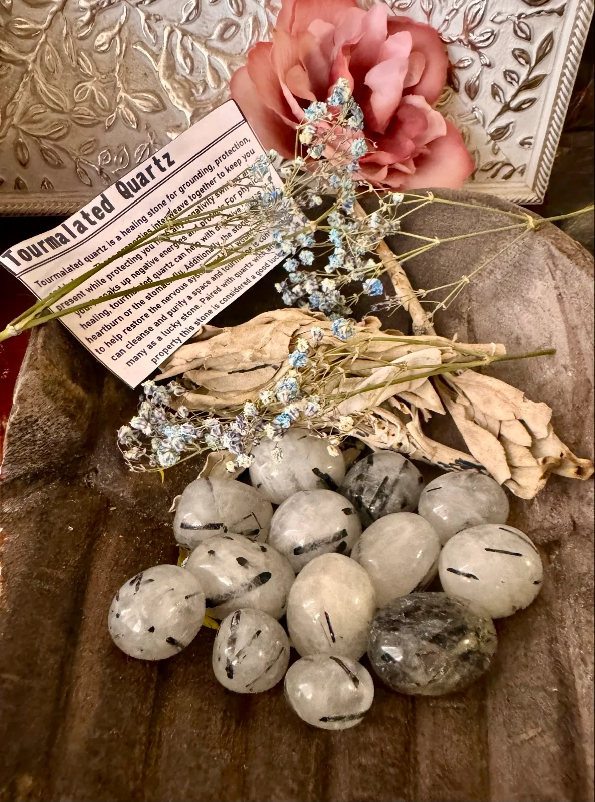 Tourmalted Crystal Quartz Tumble-stone — photo 6