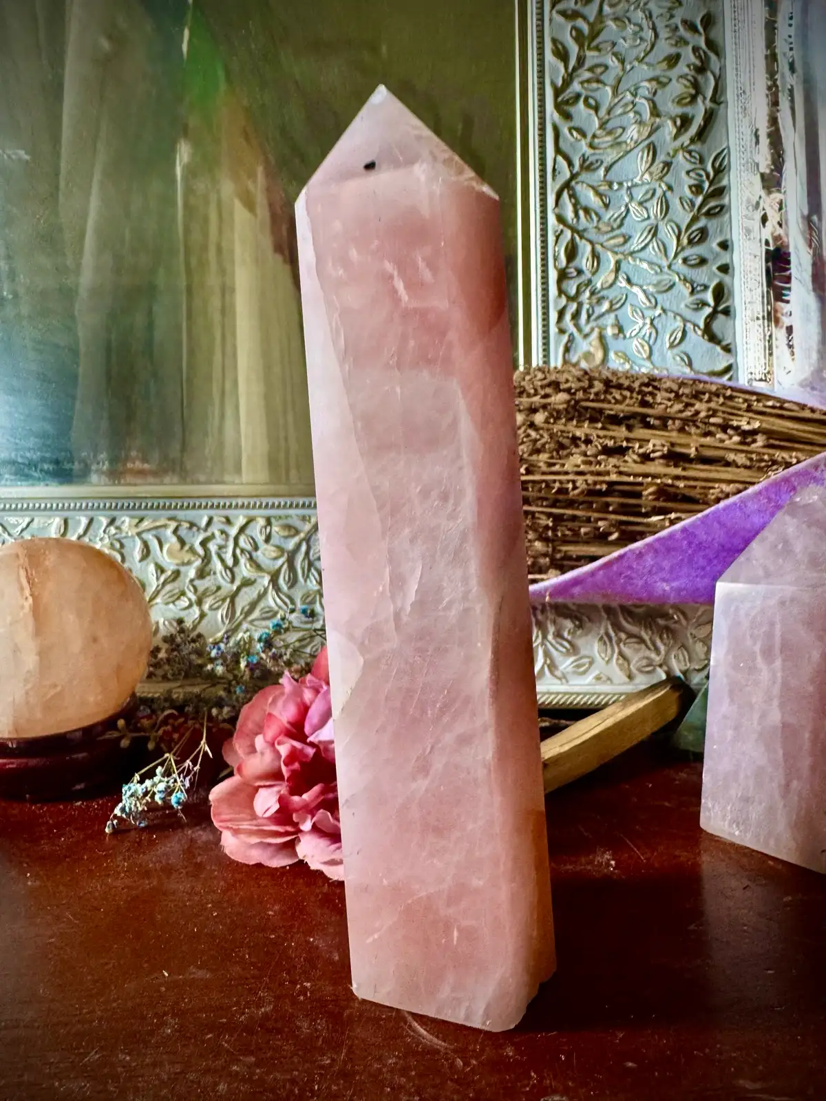 Rose Quartz Crystal Large Chunky tall tower – photo 12