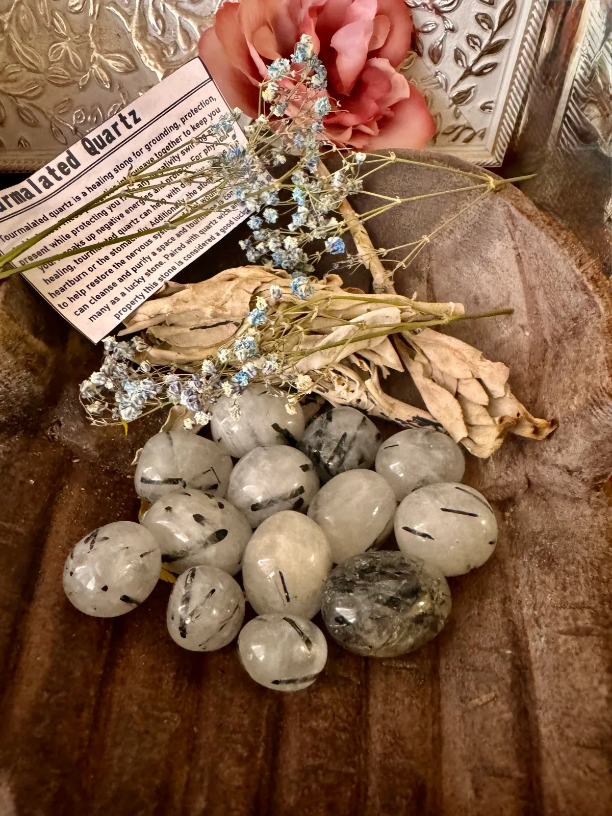 Tourmalted Crystal Quartz Tumble-stone — photo 5