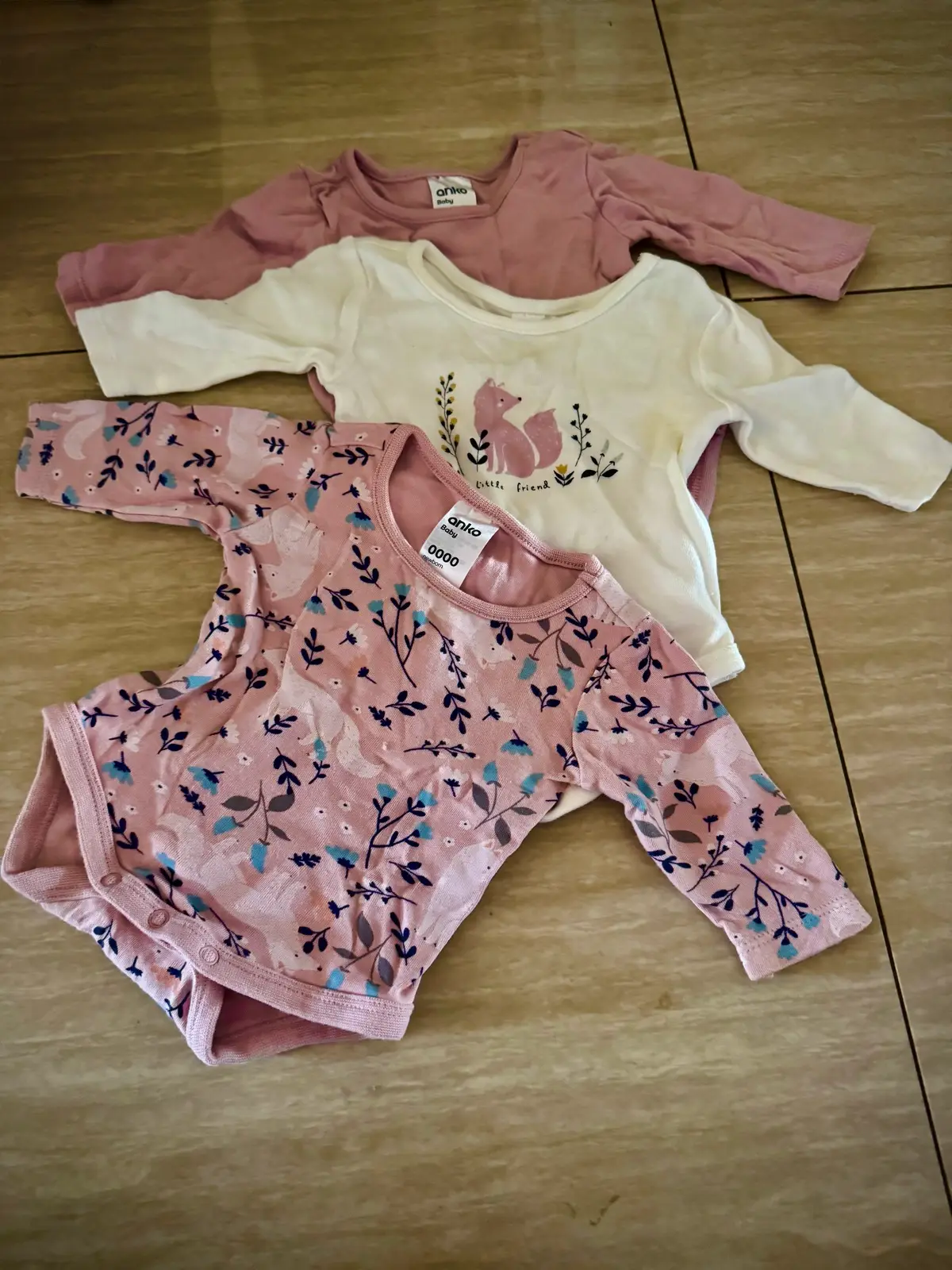 Baby newborn girls long sleeve body suit bundle x6 – photo 2