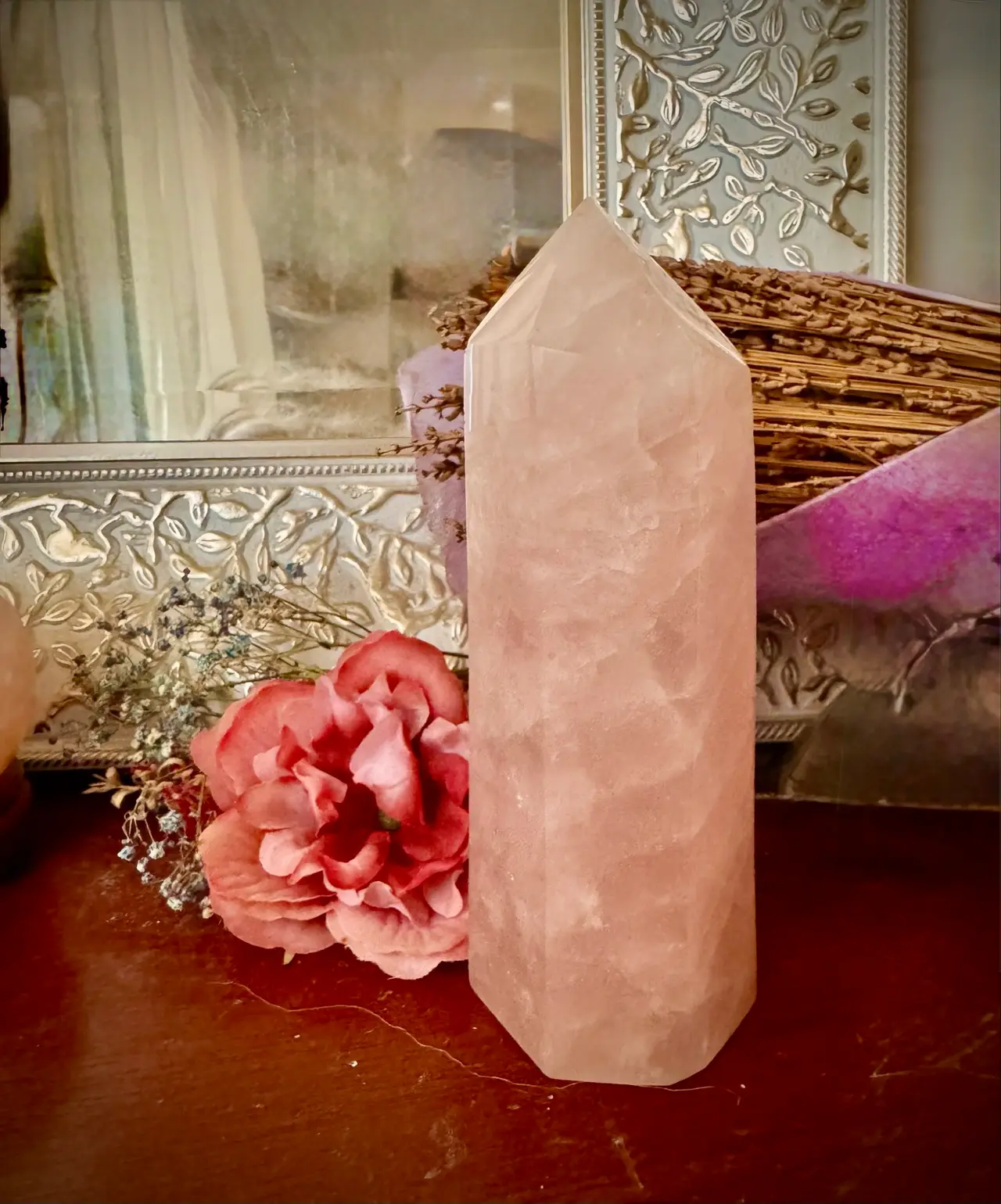 Large Rose Quartz Crystal Chunky Tower – photo 3