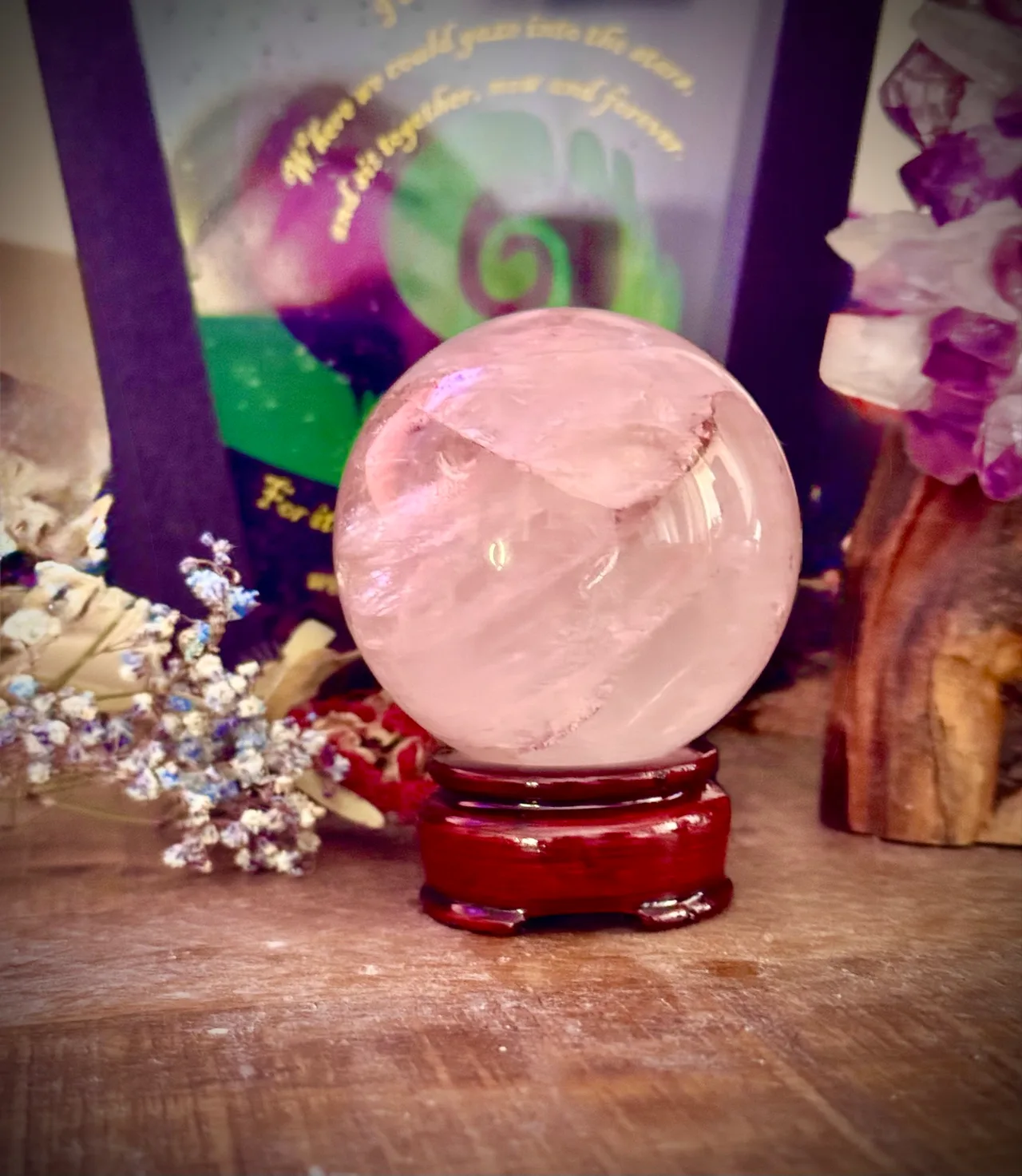 Rose Quartz Large Crystal Sphere – photo 2