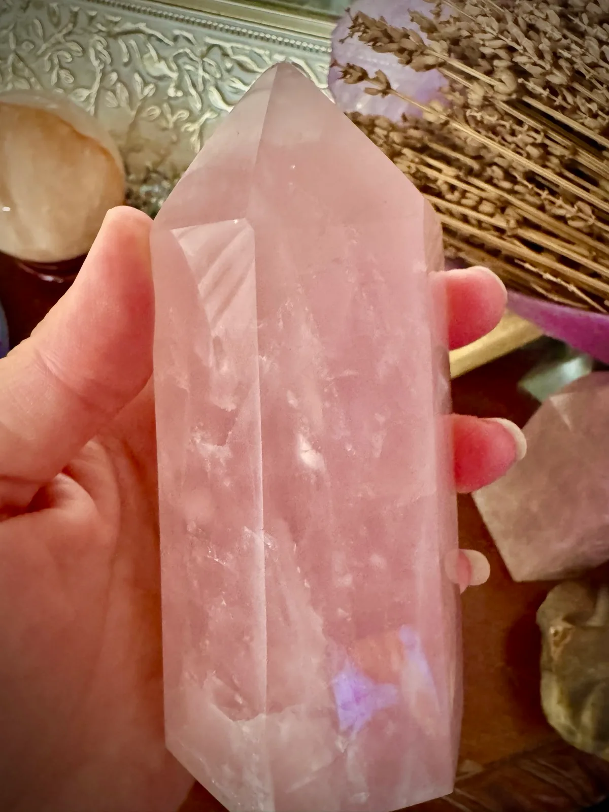 Rose Quartz Crystal Tower chunky Large – photo 2
