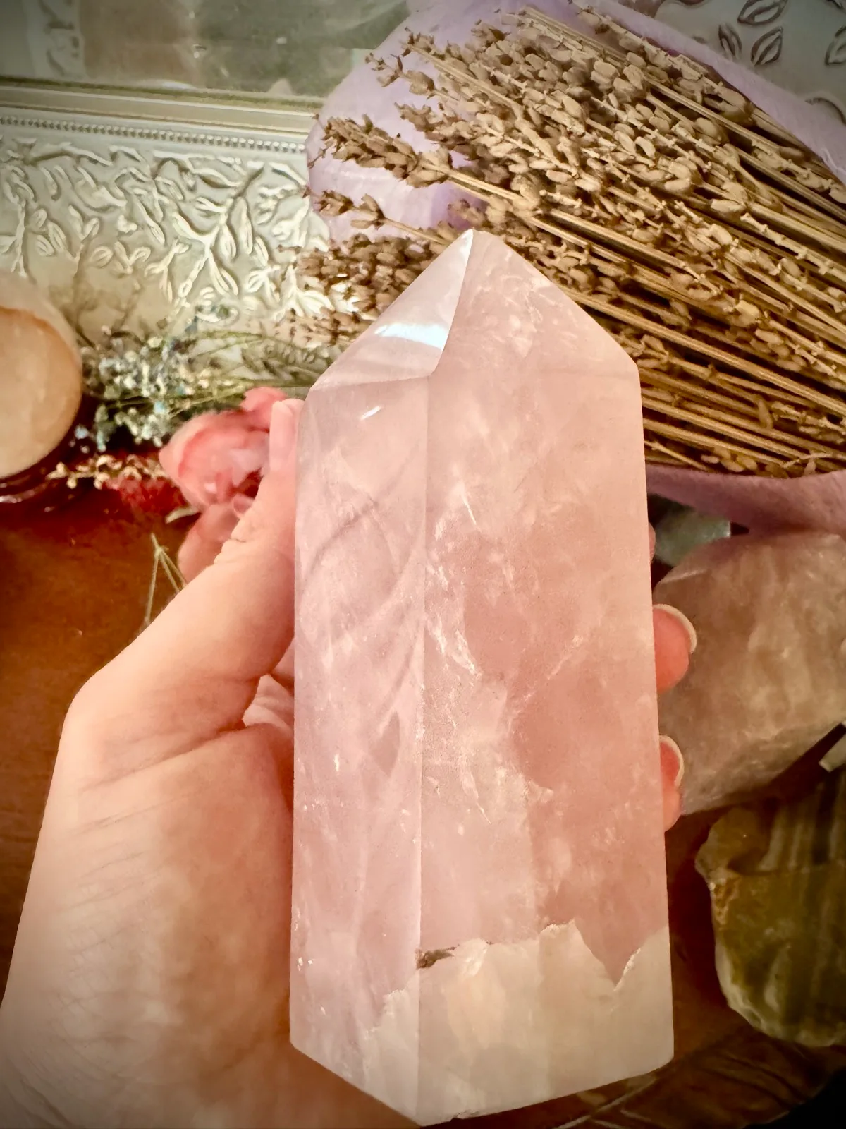 Rose Quartz Crystal Tower chunky Large – photo 4
