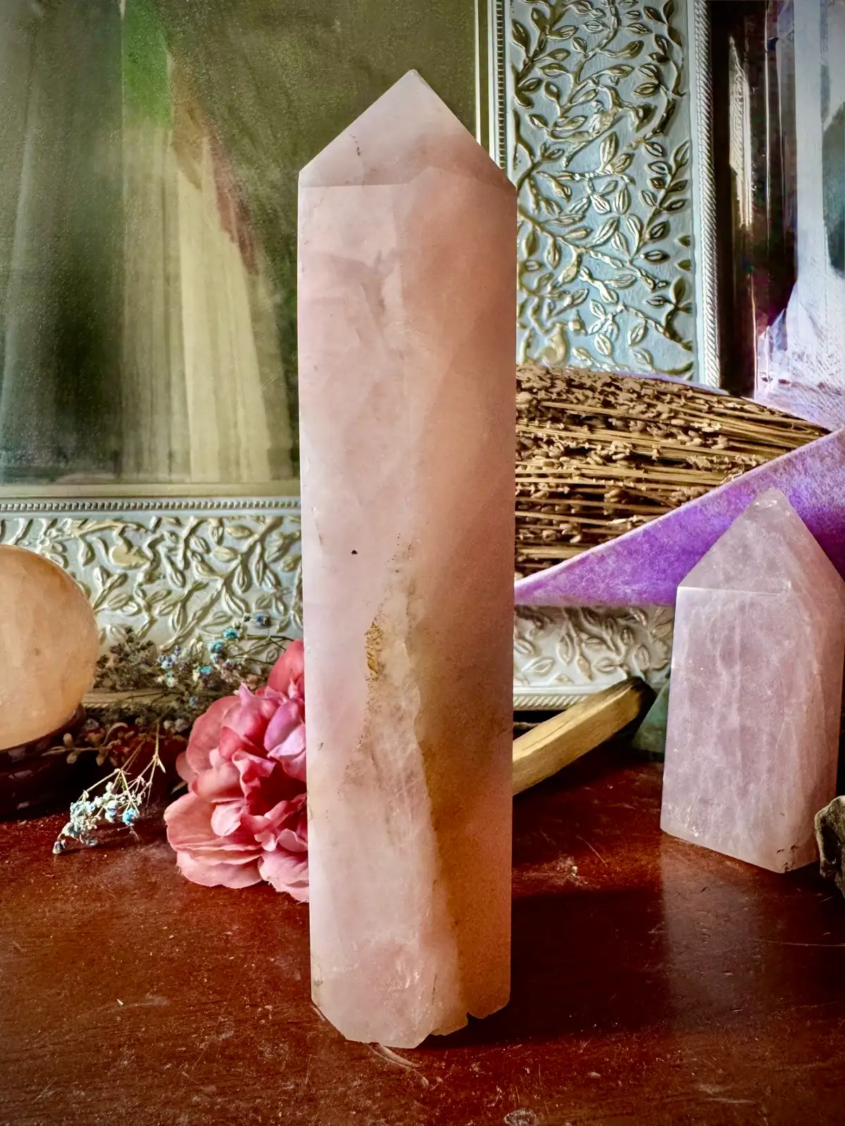 Rose Quartz Crystal Large Chunky tall tower – photo 6