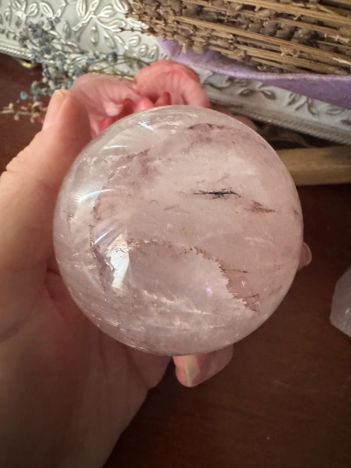 Rose Quartz Large Crystal Sphere – photo 8
