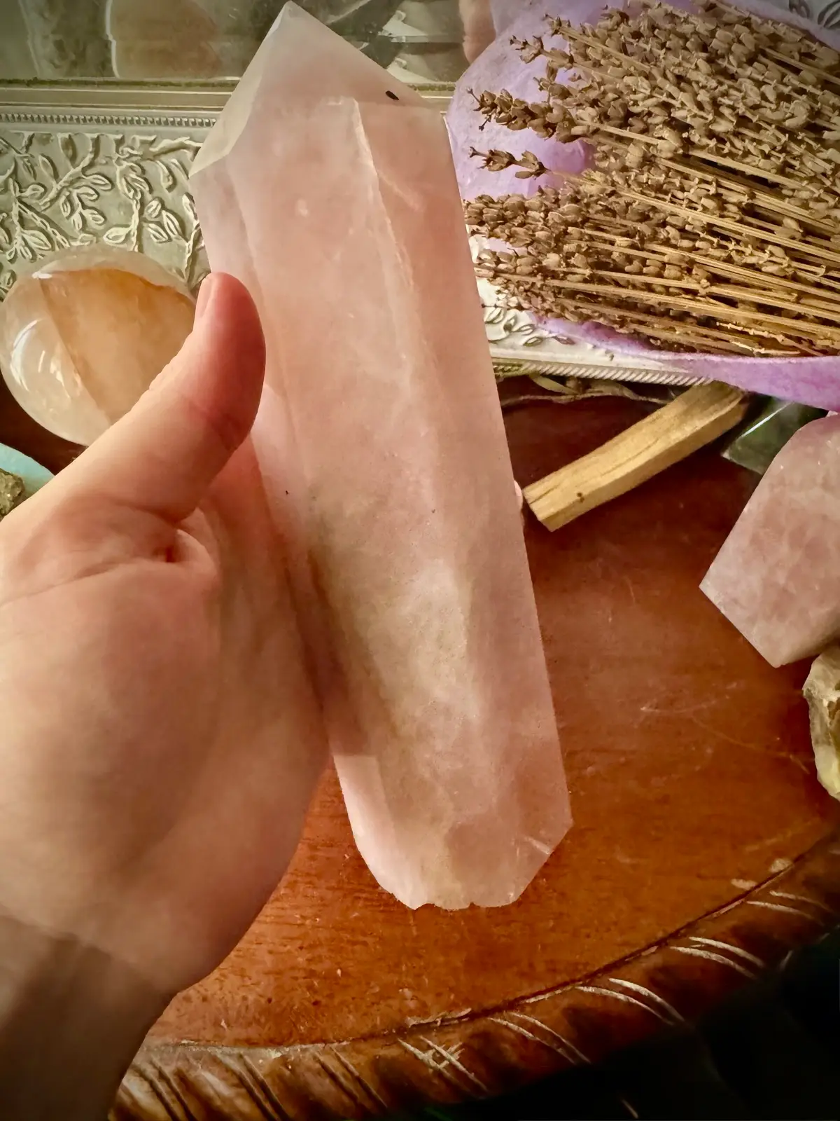 Rose Quartz Crystal Large Chunky tall tower – photo 10