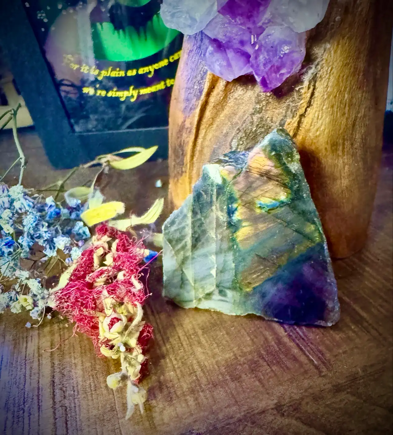 Rainbow Labradorite Crystal Rough polished face – photo 5