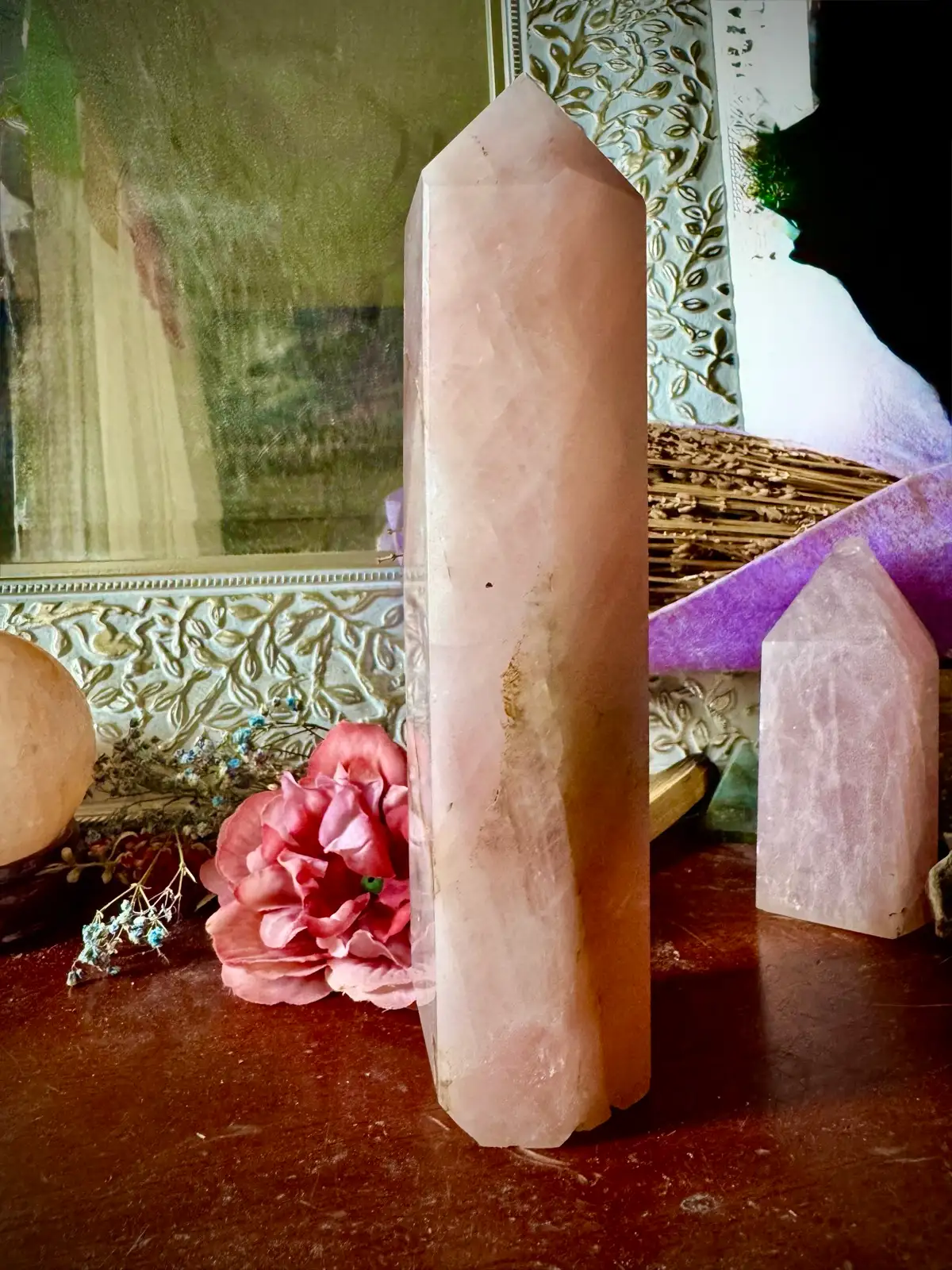 Rose Quartz Crystal Large Chunky tall tower – photo 7