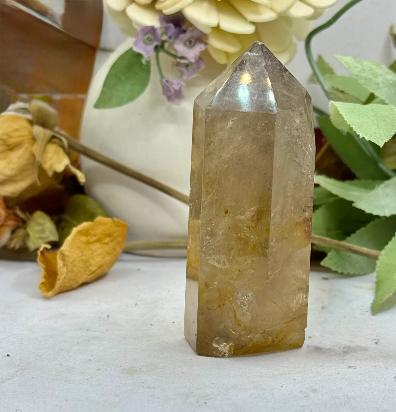 Smokey Quartz Crystal Tower with Citrine – photo 2