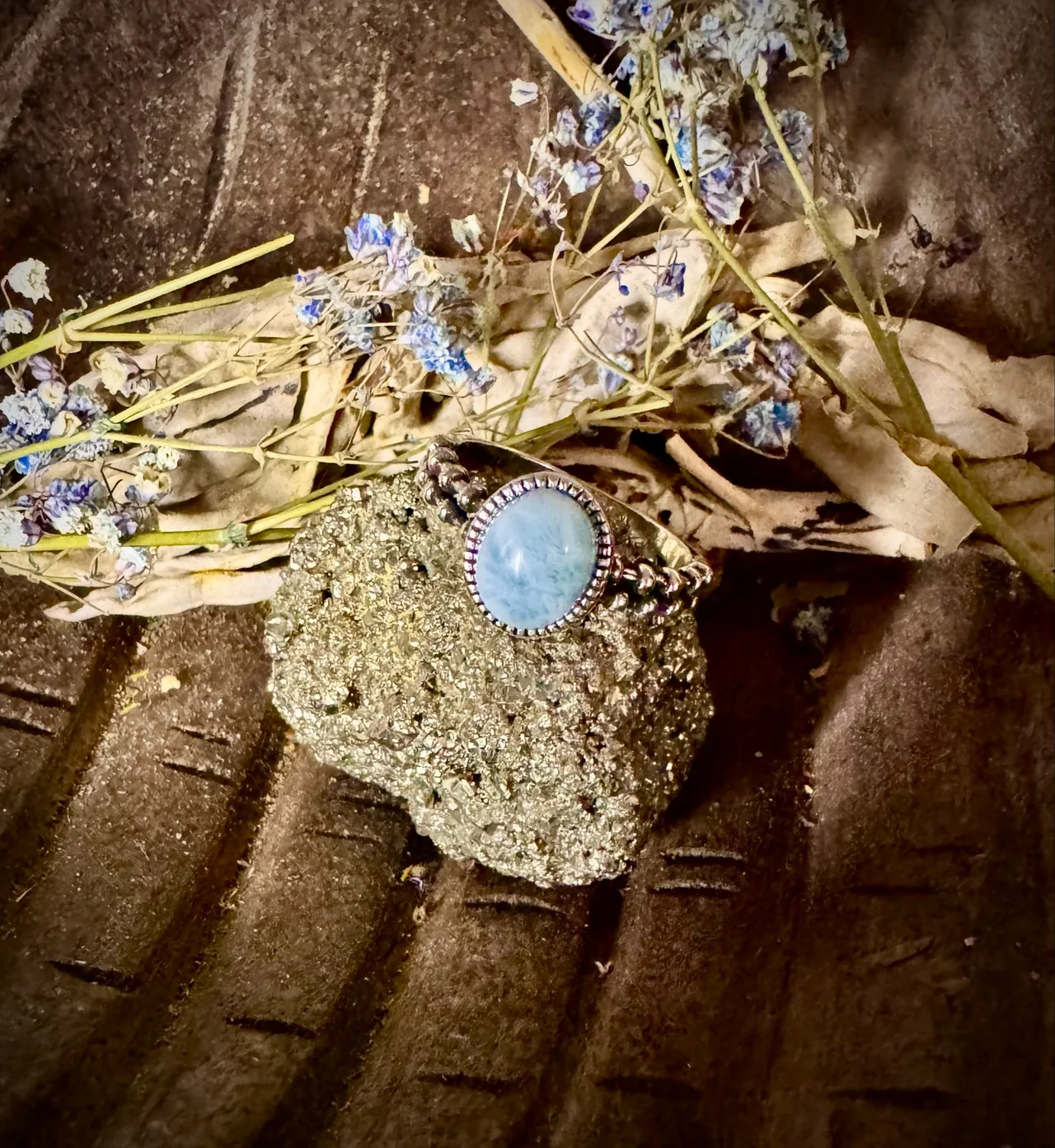 Larimar Hand made sterling silver ring — photo 4