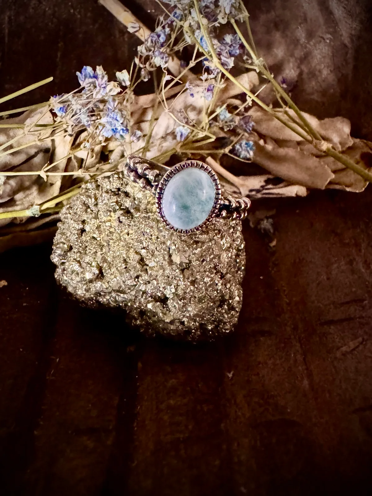 Larimar Hand made sterling silver ring — photo 2
