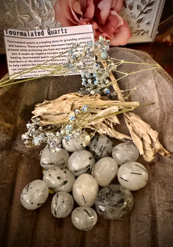Tourmalted Crystal Quartz Tumble-stone