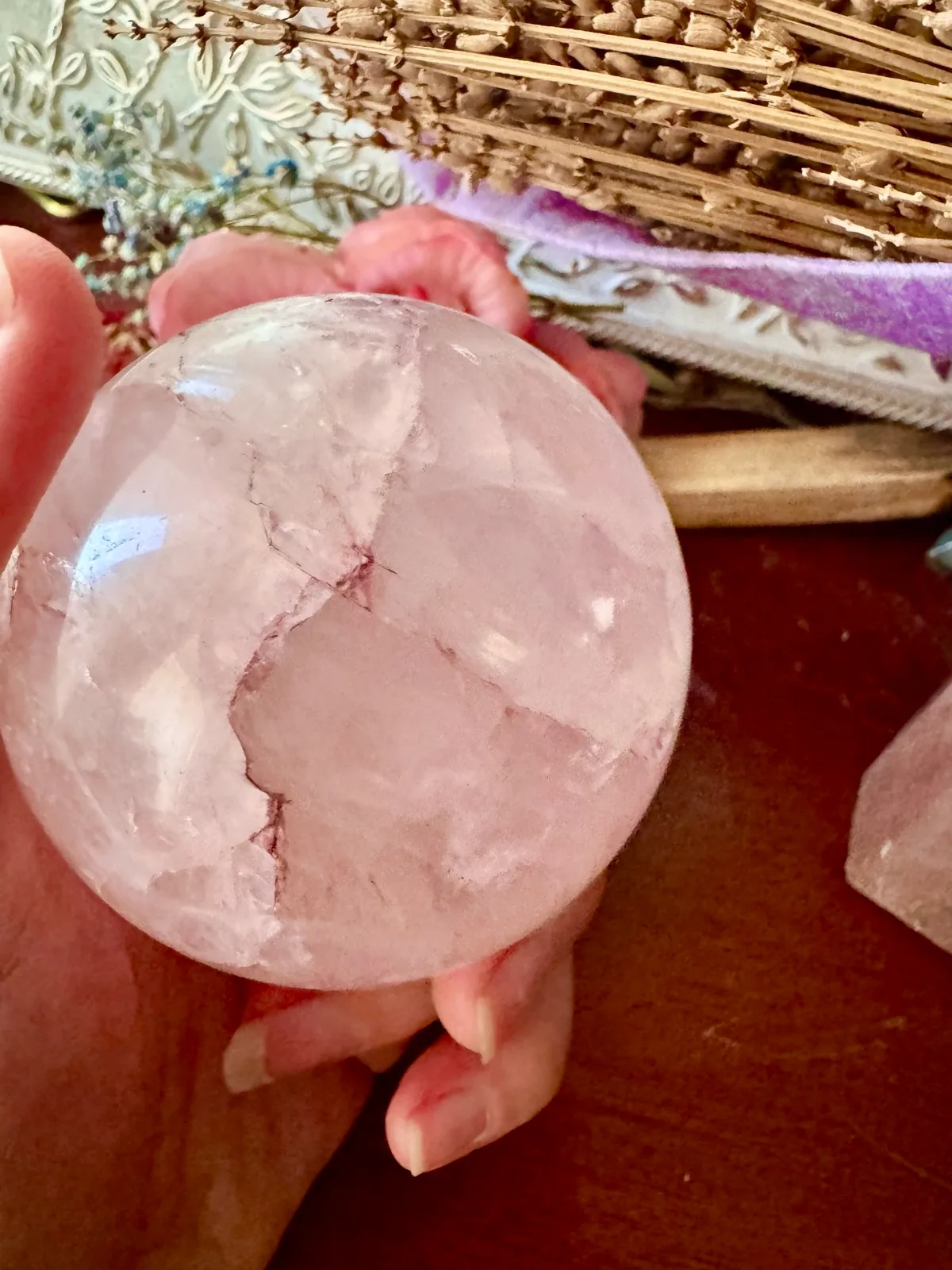 Rose Quartz Large Crystal Sphere – photo 6