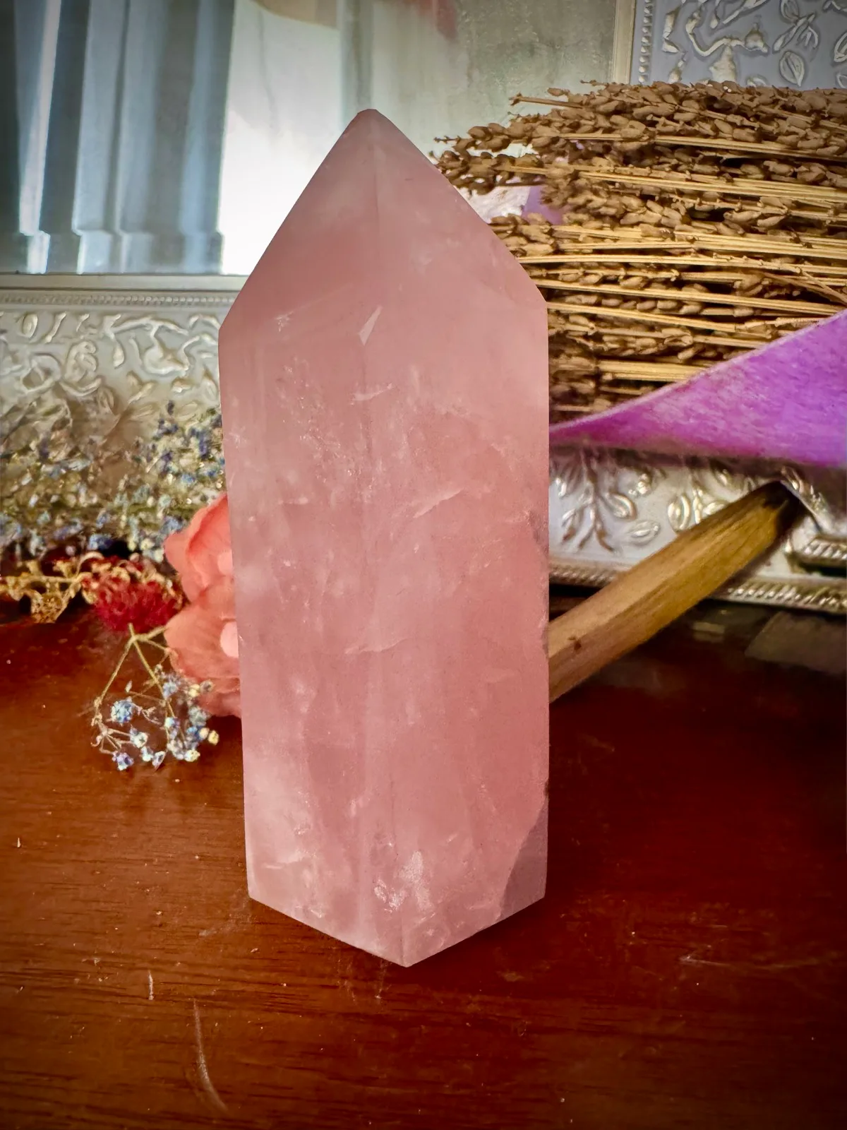 Rose Quartz Crystal Tower chunky Large – photo 3
