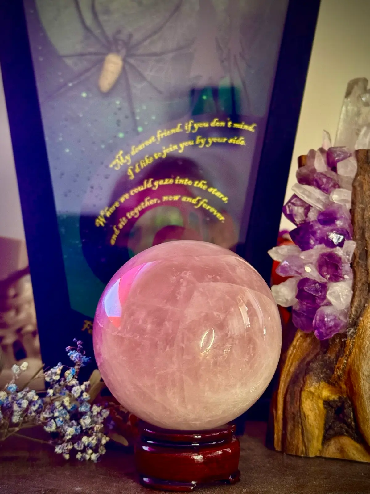 Large Rose Quartz Crystal Sphere – photo 10