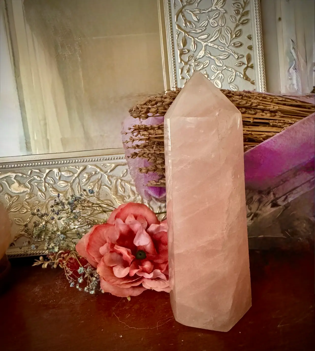 Large Rose Quartz Crystal Chunky Tower – photo 4