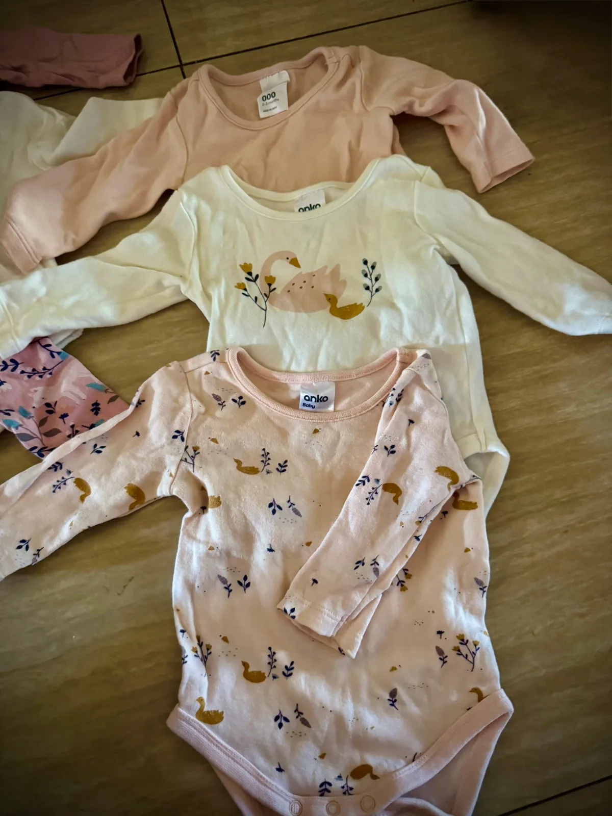Baby newborn girls long sleeve body suit bundle x6 – photo 3