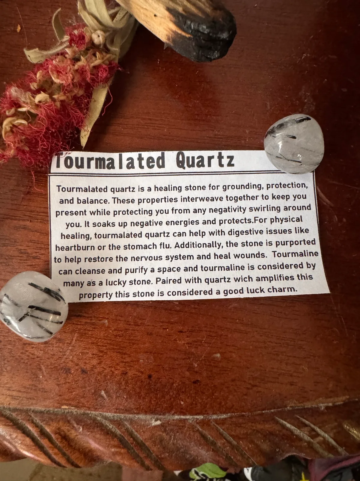 Tourmalted Crystal Quartz Tumble-stone — photo 4