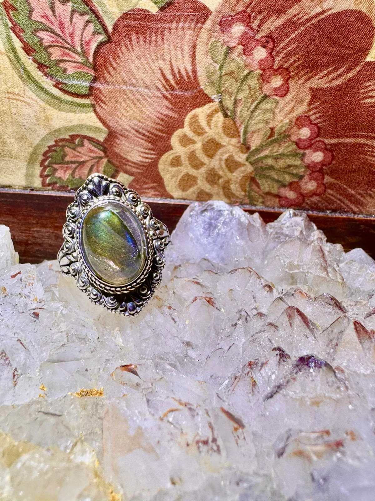 Labradorite Hand cast, cut stone Sterling silver ring — photo 11