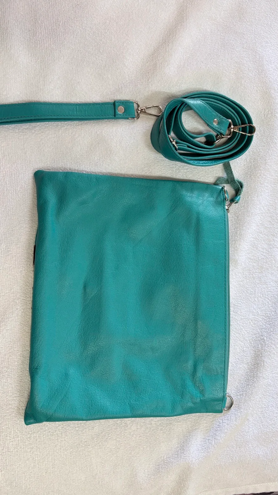 Teal cowhide handbag/clutch – photo 2