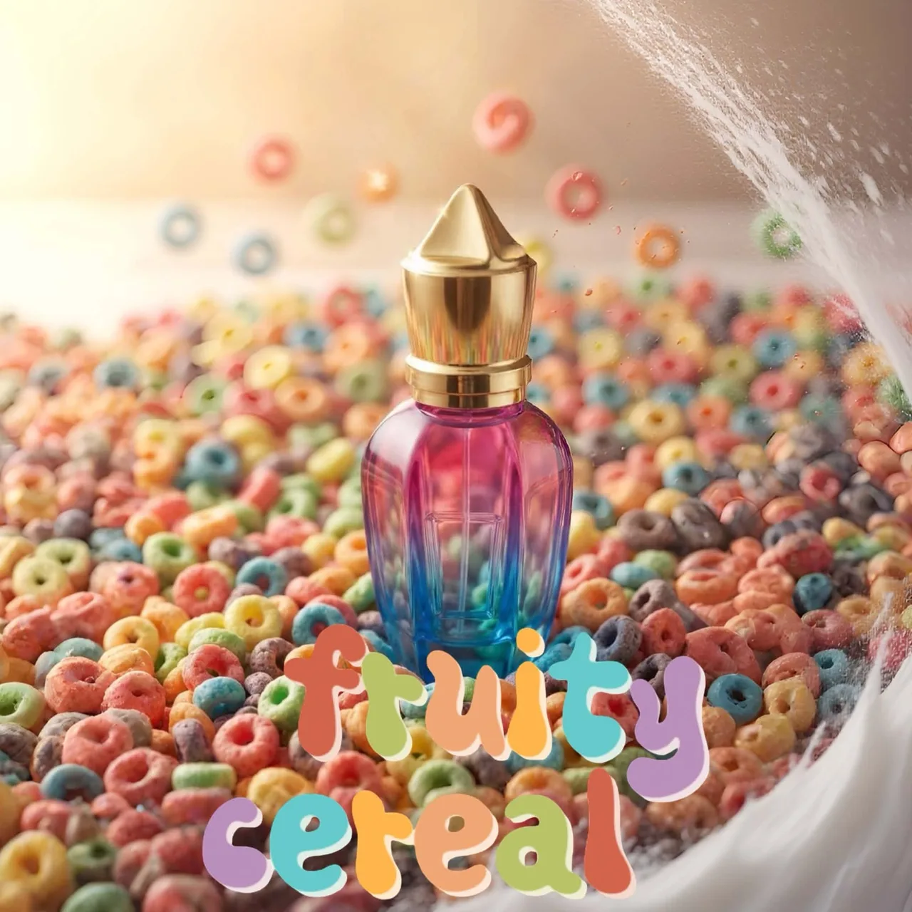 Hand Crafted Perfume: Fruity Cereal - 30ml Blue & Purple Ombré Glass Bottle — photo 2