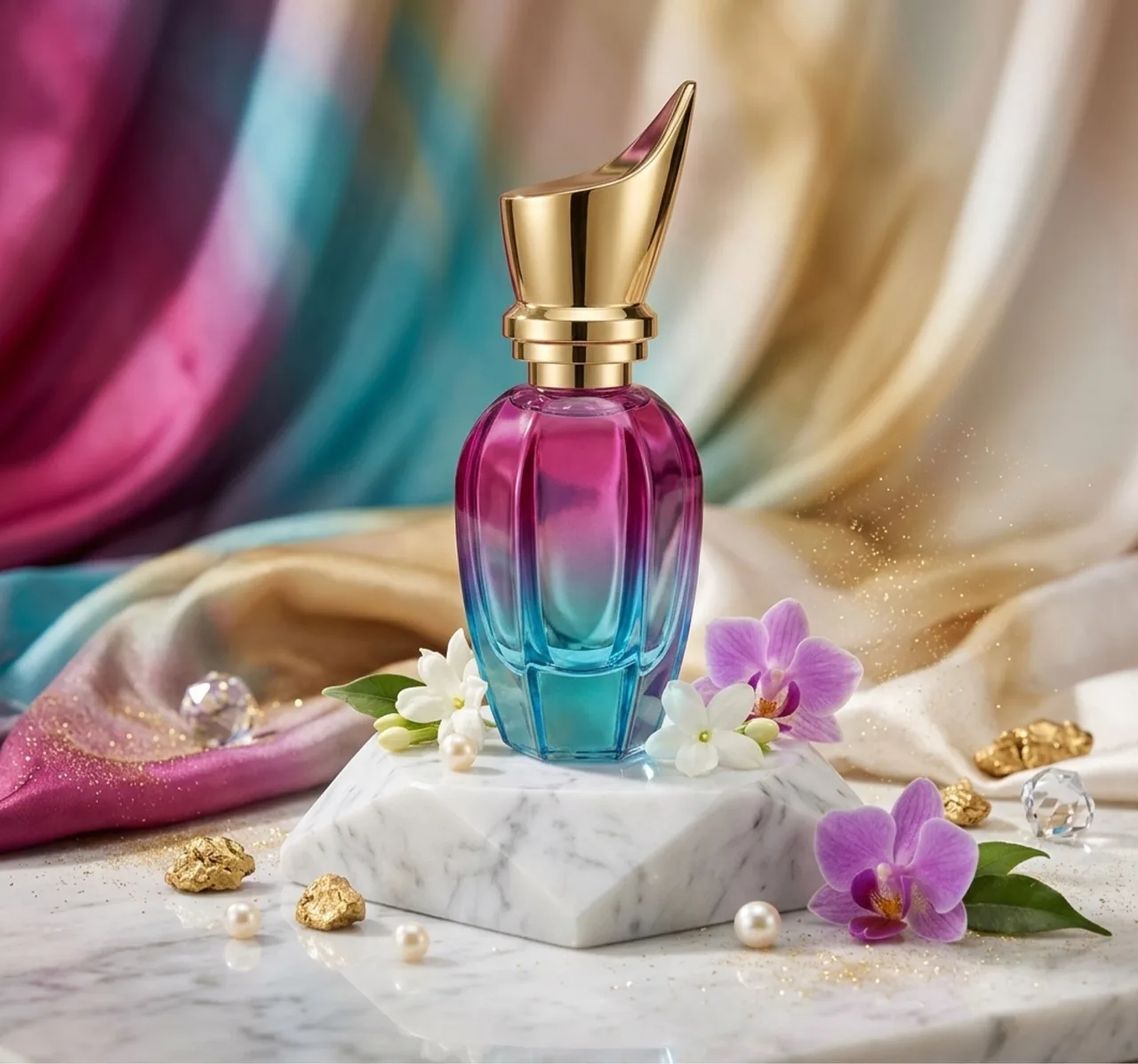 Hand Crafted Perfume: Délices De Paris - 30ml Blue & Purple Glass Bottle — photo 3