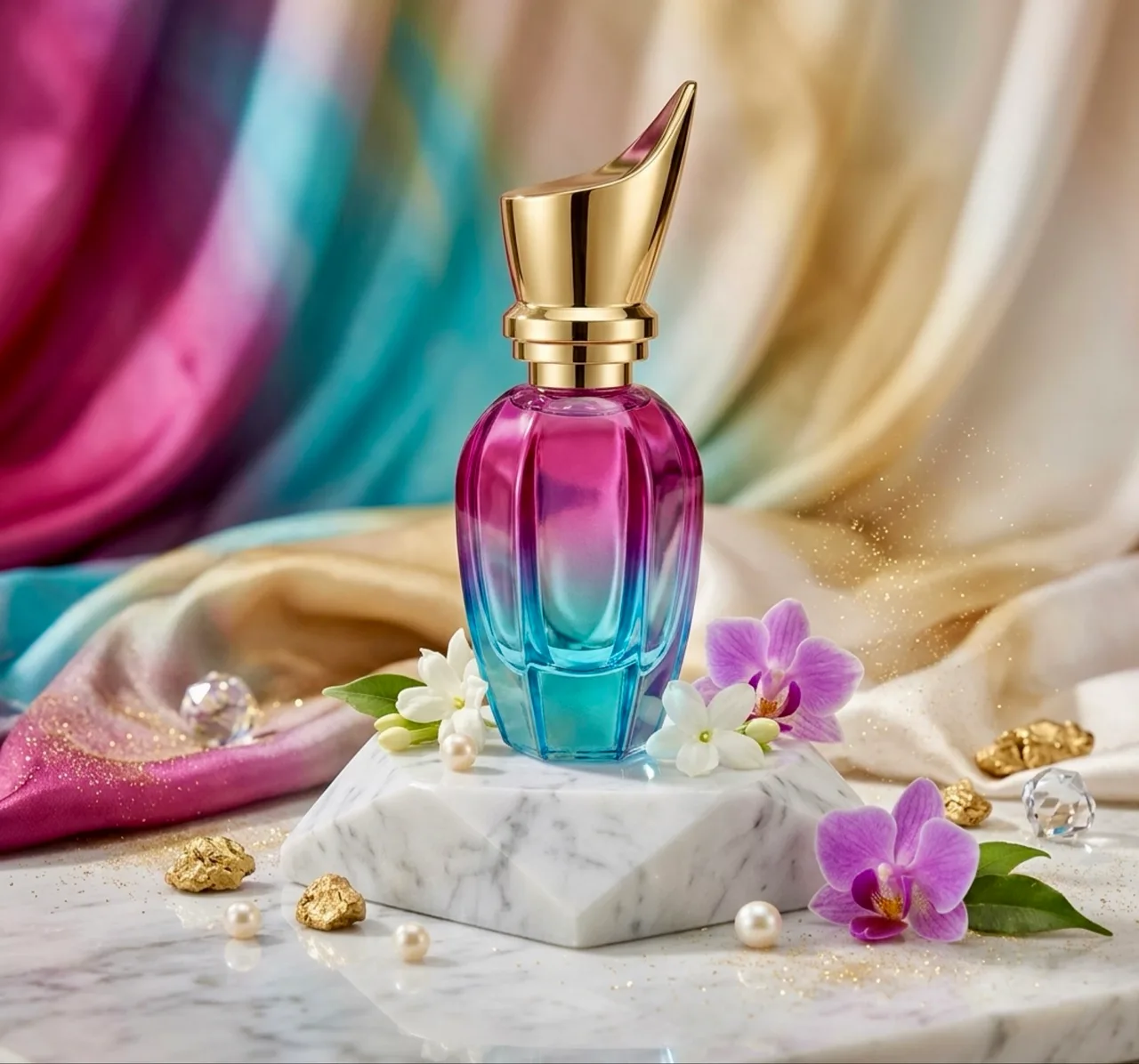 Hand Crafted Perfume: Gingerbread Spice 30ml Blue & Purple Ombré Bottle – photo 3