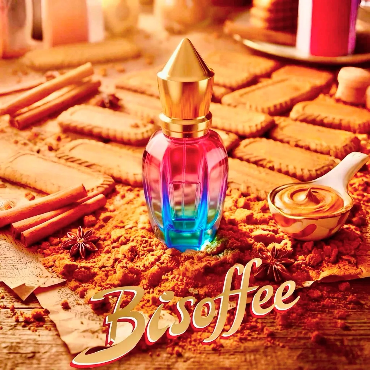 Hand Crafted Perfume: Biscoffee - 30ml Blue/Purple Glass Bottle – photo 2