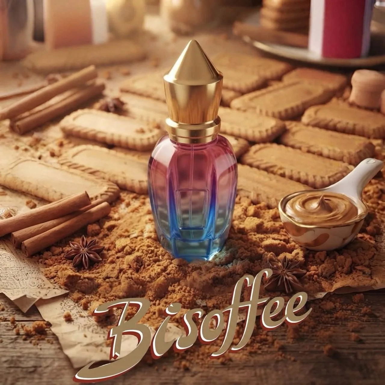 Hand Crafted Perfume: Biscoffee - 30ml Blue/Purple Glass Bottle — photo 2