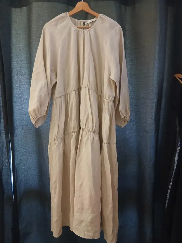 DISSH 100% Linen Tiered Maxi Dress – Size 14